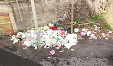 L'immondizia in via Torricelli a Mascalucia