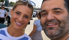 Hunziker e la figlia Aurora atterrano a Catania per il matrimonio da favola con Goffredo Cerza