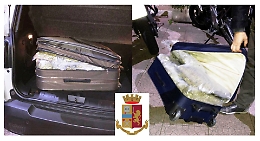 Gelesi arrestati  dopo lo sbarco a Messina: nel trolley avevano 20 kg di droga