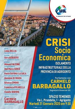 Crisi socio economica nell'agrigentino, Carmelo Barbagallo ad Agrigento