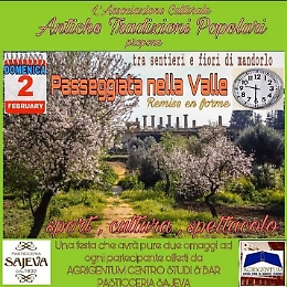 Domani ad Agrigento si andrà tra sentieri e fiori di mandorlo