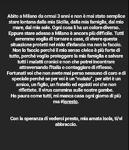 Messaggio di una studentessa siciliana che &egrave; rimasta a Milano