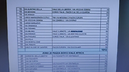 Catania, via Monfalcone: strisce blu poste su entrambi i lati della strada