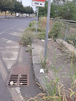 Cannizzaro (CT): erbacce e sporcizia sui marciapiedi