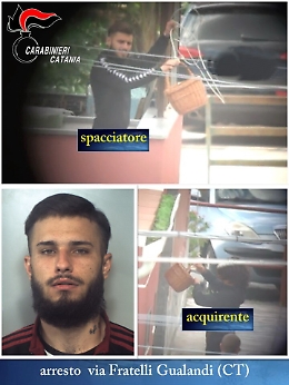 Catania, la droga calata ai clienti con un cestino di vimini