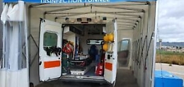 Coronavirus, l'Asp inaugura i tunnel di disinfezione