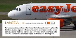 Il post di Easyjet  scatena la polemica: «La Calabria terra di mafia»