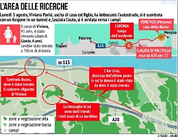 Ecco il tragitto di Viviana e di Gioele
«Uscita dall'autostrada per fare benzina»