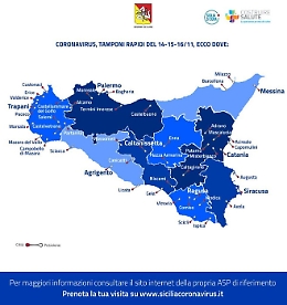 Covid, tamponi rapidi in 40 città siciliane per screening Regione