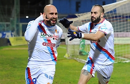 Serie C, le foto della vittoria del Catania ad Andria: omaggio dei tifosi a Sant'Agata
