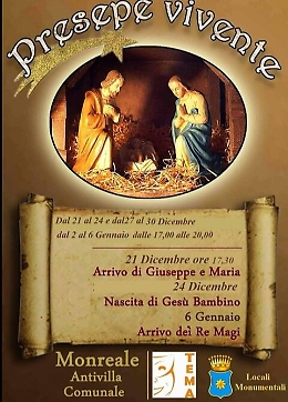 Monreale: suggestivo Presepe vivente nell'ex Monastero dei Benedettini