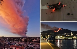 Il ruggito dell'Etna: fontane di lava, cenere e pioggia di lapilli fino a Catania