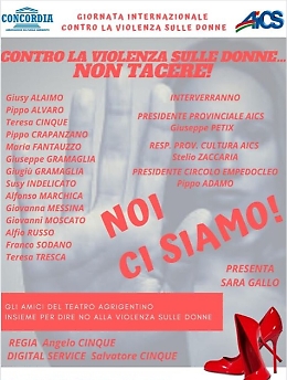 Iniziativa al circolo Empedocle per la giornata contro la violenza sulle donne
