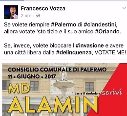 Palermo, post razzista su Facebook, bufera su candidato di Noi con Salvini