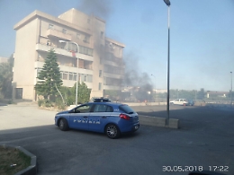 Vittoria, incendio in viale Europa