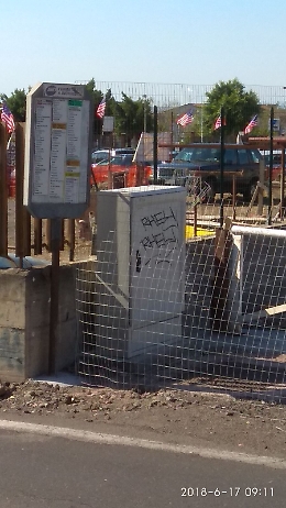 Catania, parcheggio Nesima: cabina fibra ottica a ridosso della fermata Amt