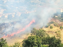 Incendio lambisce la villa comunale: attimi di panico a Santo Stefano Quisquina