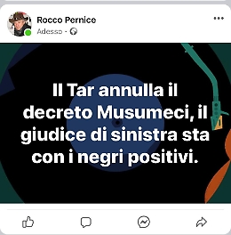Scordia. il post choc del consigliere
«Il giudice di sinistra sta coi negri positivi»
