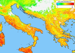 L' Italia "bollente" vista dallo spazio: Sicilia rosso fuoco