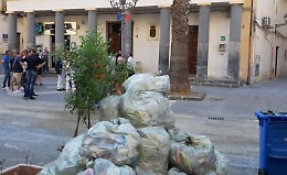 Mucchio di immondizia dinanzi al Comune