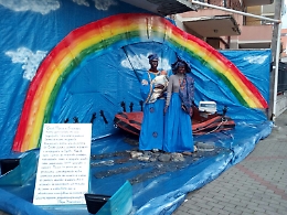Nel presepe di Alì Terme Giuseppe e Maria sono due migranti