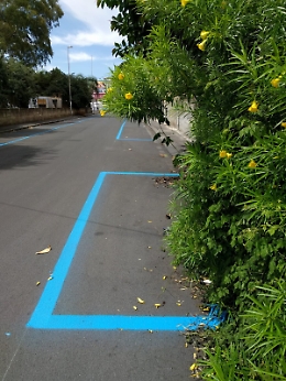 Catania, Via La Spezia: posteggio con verde incluso