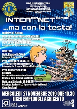 Lions Club Valle dei Templi, il service “Interconnettiamoci… ma con la testa" al Liceo Empedocle