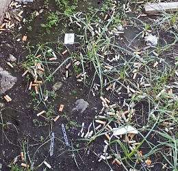 Catania: spazio verde del Policlinico pieno di mozziconi di sigarette