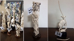 Catania, sequestrate a un antiquario 14 statuette di avorio “fuorilegge”