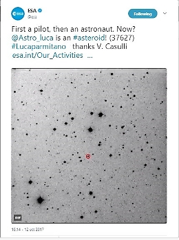 Luca Parmitano è ora (anche) il nome di un asteroide