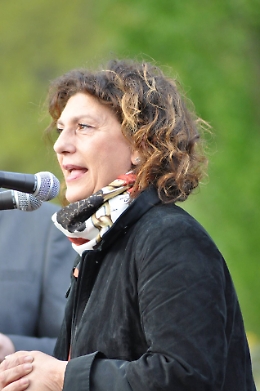 Tina Montinaro, una delle vedove della strage di Capaci, entra in Polizia