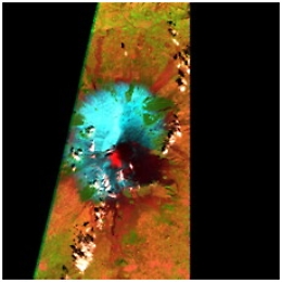 Eruzione dell'Etna vista dal satellite