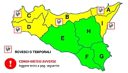 Palermo, pioggia e forte vento fanno scattare allerta gialla