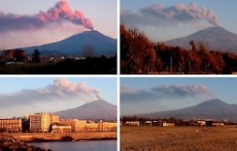 L'Etna e il pennacchio di fumo visibile a chilometri di distanza: il video