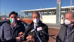 Musumeci: «In un minuto dalla stazione di Catania fino all'aeroporto Fontanarossa in treno»