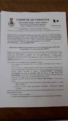 Comitini, rinnovato l'accordo con l'Associazione Acuarinto per ospitare i minori non accompagnati