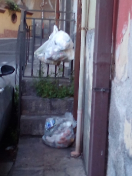 Adrano (Ct), mancata raccolta dell'umido: la protesta di un cittadino