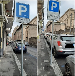 Catania: parcheggio selvaggio in Via Ramondetta
