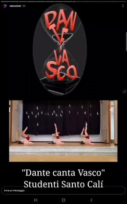 Instagram Vasco Rossi pubblica video musicale Istituto Linguaglossa (Ct)