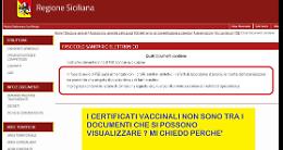 "Il sito della regione Sicilia non fa visualizzare i certificati vaccinali"