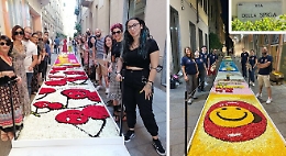 L'arte dei maestri infioratori di Noto a Milano per la prima infiorata di via della Spiga