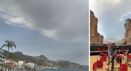 L'Etna “spegne” la fontana di lava, ma la nube eruttiva alta 9 km  ha riversato cenere anche a Taormina