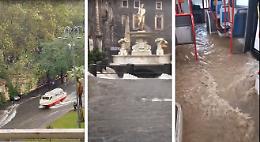 Alluvione a Catania, soccorsi famiglie e automobilisti. Allagato il Garibaldi di Nesima. Acqua alta in via Etnea e alla Circonvallazione