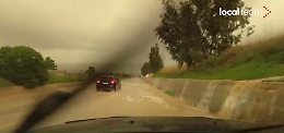 Maltempo, "cascate" d'acqua lungo la SS 624 nell'Agrigentino