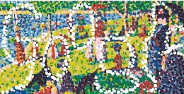 Il doodle di Google dedicato a Georges Seurat, artista esponente del "puntinismo"