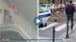 Catania, donna si spoglia nuda sul balcone e scaraventa vasi e mobili di casa in via Etnea: video