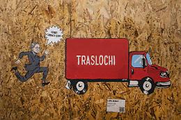 Murales, Mattarella insegue camion dei traslochi in opera di Laika