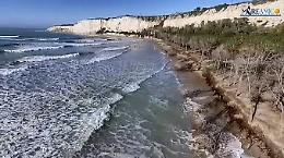 Eraclea Minoa, la mareggiata si è "mangiata" altri cinquanta alberi del boschetto: persi 200 metri di spiaggia