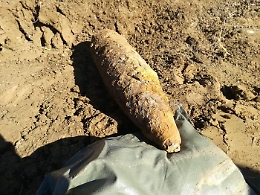 Proiettile di artiglieria tedesco di 113 kg fatto brillare nelle campagne ennesi