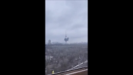 Ucraina, torre antenna tv a Kiev colpita dai missili russi
